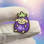 EGGPLANT DOG PIN