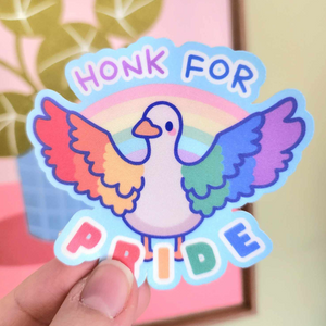 Honk for pride LGBTQ+ Goose sticker - Appleminte